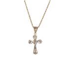 Collana Pendente croce pavè in oro 18kt