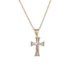 Collana in Oro 18kt con Pendente croce pavè