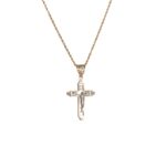 Collana in Oro 18kt con Croce pavè e cubic Zirconia