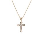 Collana Oro 18kt e Pendente Croce pavè
