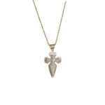 Collana Croce pavè e cubic Zirconia in Oro 18kt