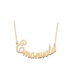 Collana curva in argento 925 con nome personalizzato 30mm