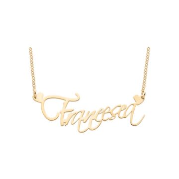 Collana in argento 925 nome personalizzato corsivo e cuoricini