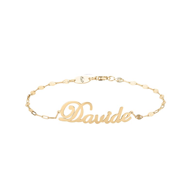 Bracciale in Oro 18kt con nome personalizzato in corsivo
