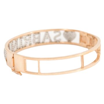 Bracciale Personalizzato in Argento 925 con Nome Zirconi e Cuori