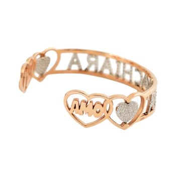 Bracciale in Argento con Cuori e Nome