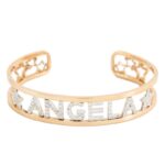 Bracciale in Argento Aperto Personalizzzato Nome Zirconi Stelline