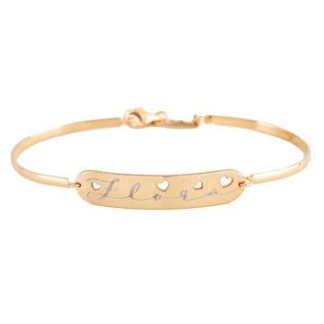 Bracciale con Targhetta Personalizzabile Nome Inciso in Argento 925