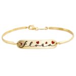 Bracciale Personalizzabile con Targhetta Nome Inciso Nero in Argento 925