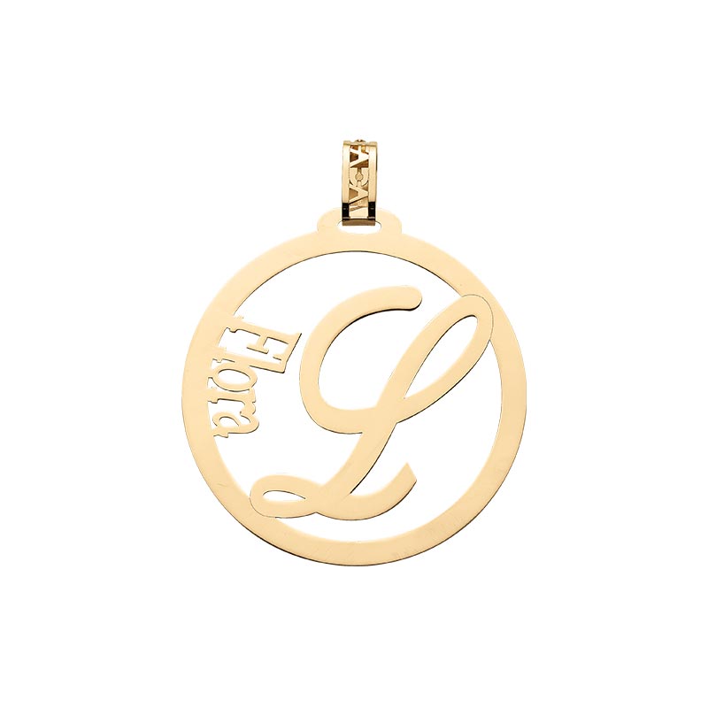 Pendente in Argento 925 con nome e lettera 40mm