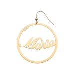 Orecchini in argento 925 con nome forma rotonda 40 mm