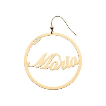 Orecchini in argento 925 con nome forma rotonda 40 mm