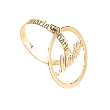 Anello in argento 925 con nome e pendente cerchio con nome