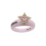Anello Ceramica Rosa e Oro 18kt stella