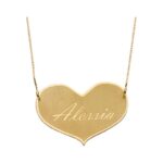 Collana in Oro 18kt nome personalizzato su cuore 32mm