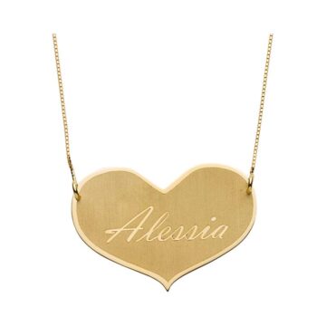 Collana in Oro 18kt nome personalizzato su cuore 32mm