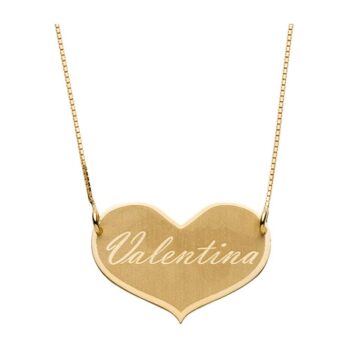 Collana in Oro 18kt nome personalizzato su cuore 24mm