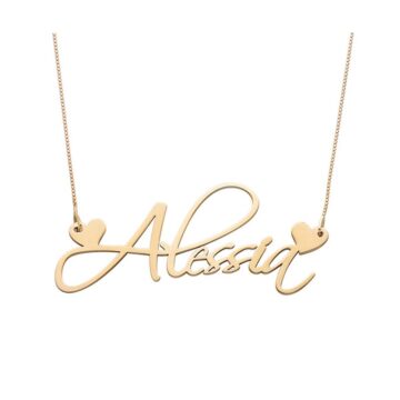 Collana in Oro 18kt con nome e cuori 50mm