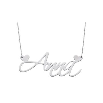 Collana in Oro 18kt con nome e cuori 50mm