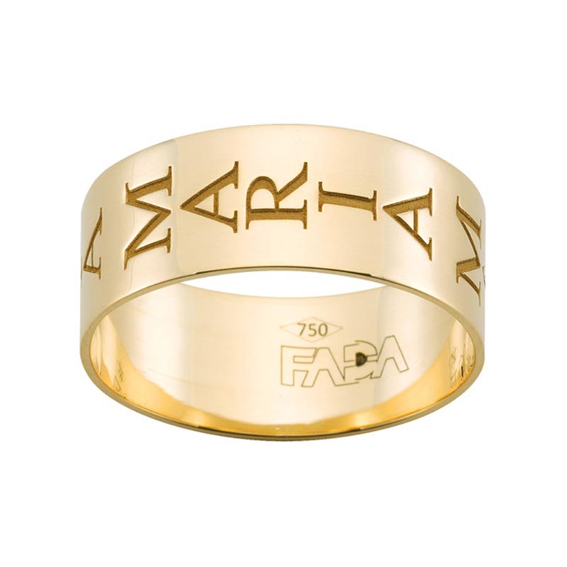 Fedina in Oro 18kt con nome personalizzabile 8mm