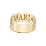 Fedina in Oro 18kt con nome personalizzabile in orizzontale