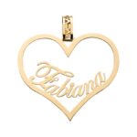 Pendente in Oro 18kt con nome personalizzabile cuore