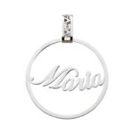 Pendente in Oro 18kt con nome personalizzabile forma rotonda 30mm