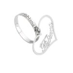 Anello in Oro 18k con Nome Personalizzato e Pendente a Cuore