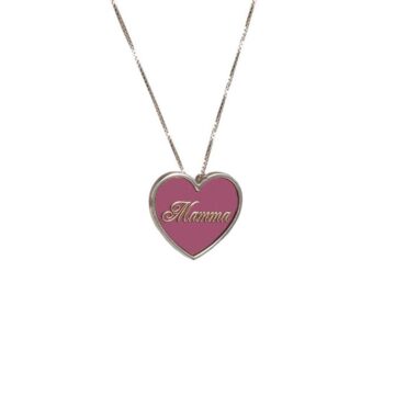 Collana in Argento 925 con ciondolo Cuore Mamma
