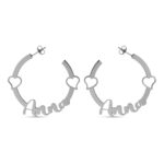 Orecchini Cuori e Nome in Argento 925