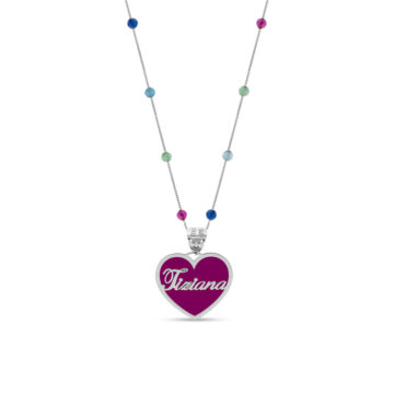 Collana con Swarovski e Nome in Oro 18kt