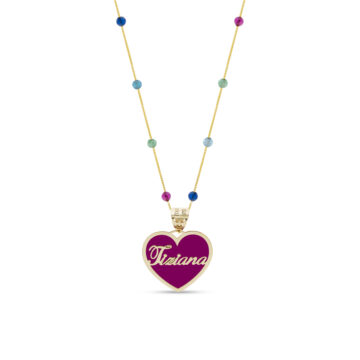 Collana con Swarovski e Nome in Oro 18kt
