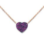 Collana Cuore con rubini in Oro 18kt