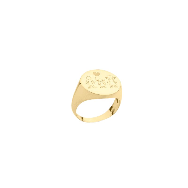 Anello Chevalier con Famiglia argento 925