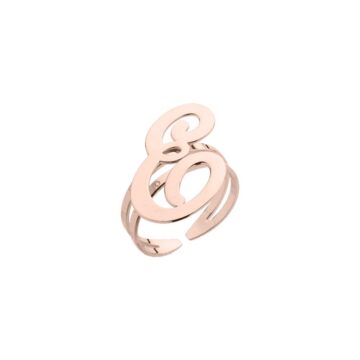 Anello aperto con lettera personalizzata in argento 925