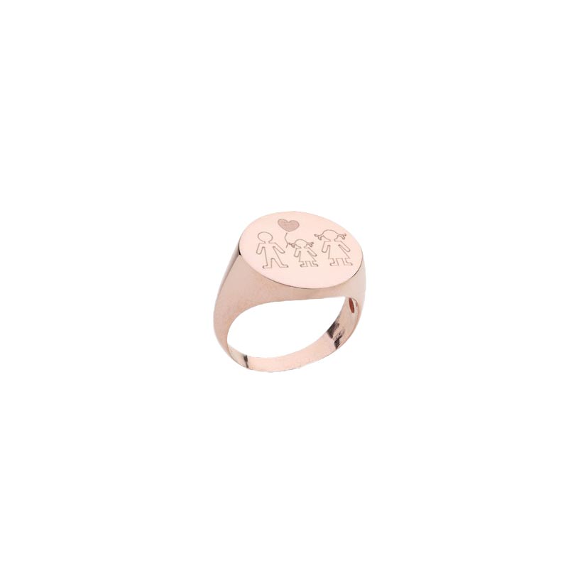 Anello Chevalier con Famiglia argento 925