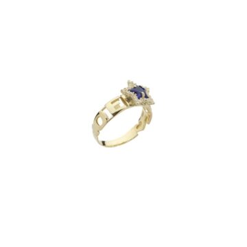 Anello io e te pietra colorata taglio stella in argento 925