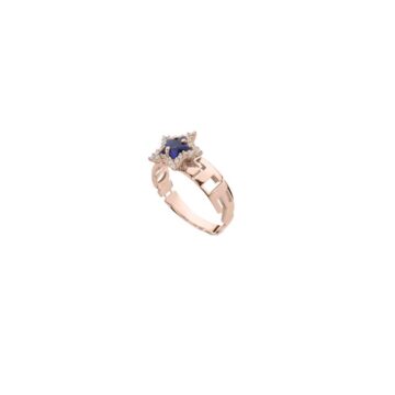 Anello io e te pietra colorata taglio stella in argento 925