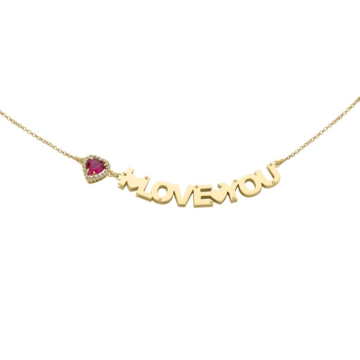Collana I Love You con pietra in Argento 925 linea Le Dediche
