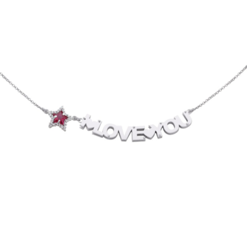 Collana I Love You con pietra in Argento 925 linea Le Dediche