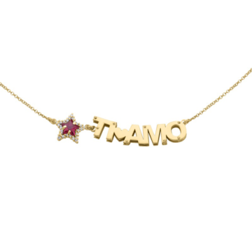 Collana Ti Amo con pietra in Argento 925 linea Le Dediche