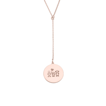 Collana medaglietta Famiglia in Argento 925