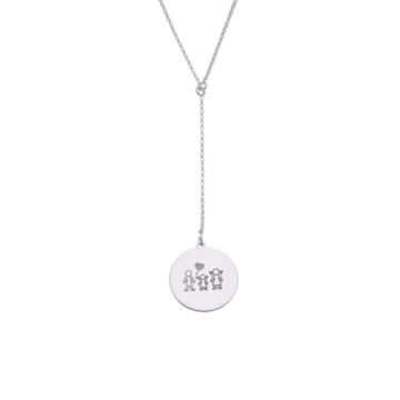 Collana medaglietta Famiglia in Argento 925