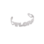 Bracciale aperto con Nome e Cuori in Argento 925
