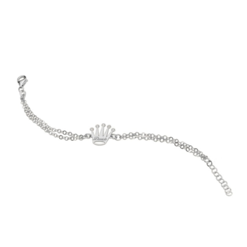 Bracciale Corona e Zirconi in Argento 925 nome inciso