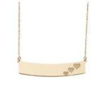 Collana targhetta con Cuori e incisione in Oro 18kt