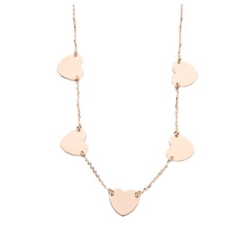 Collana cinque Cuori in Oro 18kt