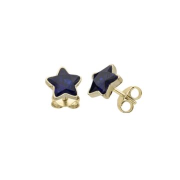 Coppia di orecchini Stella in Oro 18kt con Pietra colorata