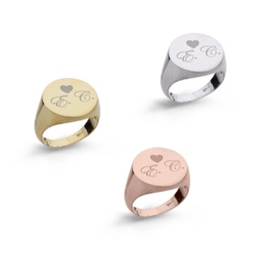 Anello Chevalier in Argento 925 con Lettere