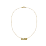 Collana perline Bianche in Argento 925 con nome personalizzato